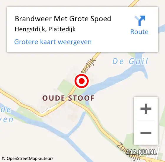 Locatie op kaart van de 112 melding: Brandweer Met Grote Spoed Naar Hengstdijk, Plattedijk op 4 februari 2014 10:46