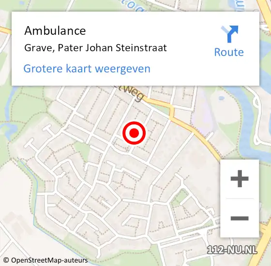 Locatie op kaart van de 112 melding: Ambulance Grave, Pater Johan Steinstraat op 16 oktober 2017 08:58