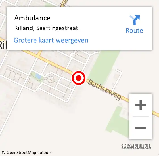 Locatie op kaart van de 112 melding: Ambulance Rilland, Saaftingestraat op 16 oktober 2017 09:31