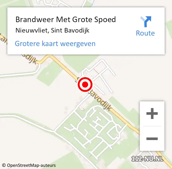 Locatie op kaart van de 112 melding: Brandweer Met Grote Spoed Naar Nieuwvliet, Sint Bavodijk op 16 oktober 2017 09:38