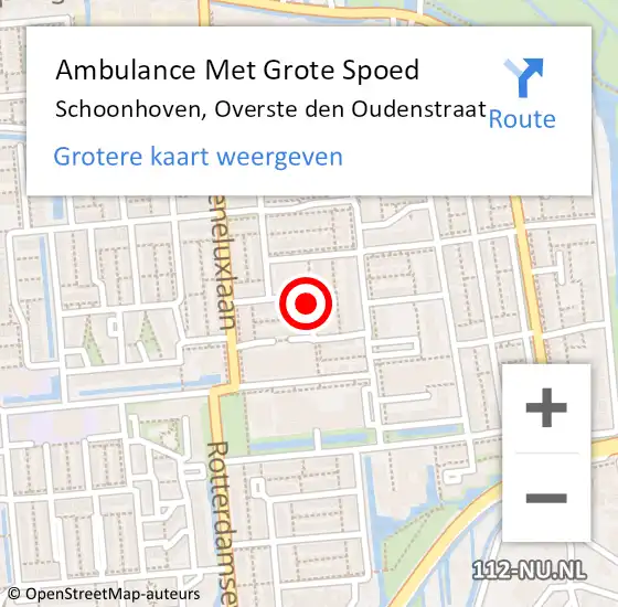 Locatie op kaart van de 112 melding: Ambulance Met Grote Spoed Naar Schoonhoven, Overste den Oudenstraat op 16 oktober 2017 10:16