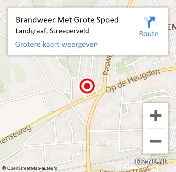Locatie op kaart van de 112 melding: Brandweer Met Grote Spoed Naar Landgraaf, Streeperveld op 16 oktober 2017 11:58
