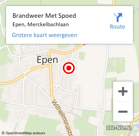 Locatie op kaart van de 112 melding: Brandweer Met Spoed Naar Epen, Merckelbachlaan op 16 oktober 2017 12:11