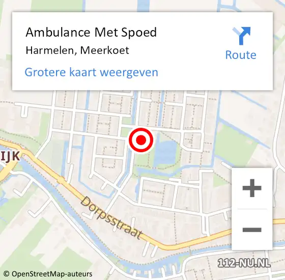 Locatie op kaart van de 112 melding: Ambulance Met Spoed Naar Harmelen, Meerkoet op 16 oktober 2017 12:42