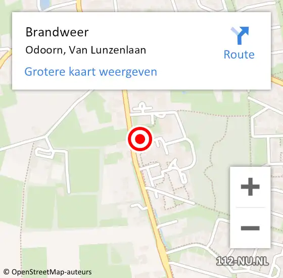 Locatie op kaart van de 112 melding: Brandweer Odoorn, Van Lunzenlaan op 16 oktober 2017 13:56