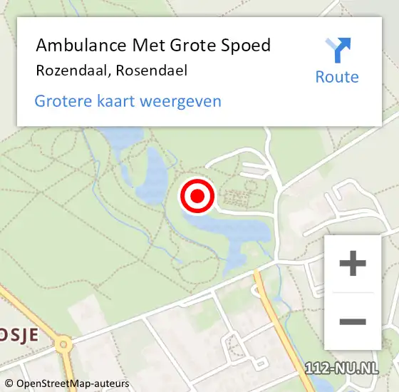 Locatie op kaart van de 112 melding: Ambulance Met Grote Spoed Naar Rozendaal, Rosendael op 16 oktober 2017 16:03