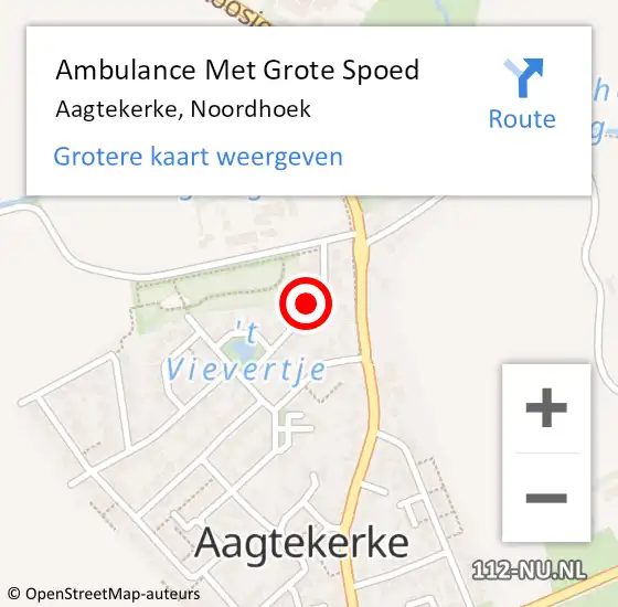 Locatie op kaart van de 112 melding: Ambulance Met Grote Spoed Naar Aagtekerke, Noordhoek op 16 oktober 2017 17:09