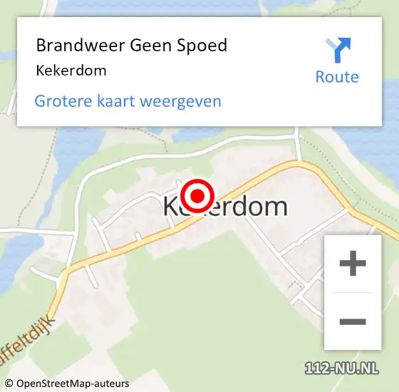 Locatie op kaart van de 112 melding: Brandweer Geen Spoed Naar Kekerdom op 16 oktober 2017 17:40