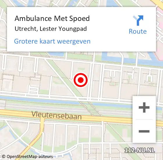 Locatie op kaart van de 112 melding: Ambulance Met Spoed Naar Utrecht, Lester Youngpad op 16 oktober 2017 18:42