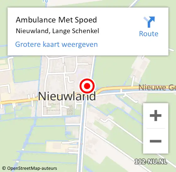 Locatie op kaart van de 112 melding: Ambulance Met Spoed Naar Nieuwland, Lange Schenkel op 16 oktober 2017 20:18