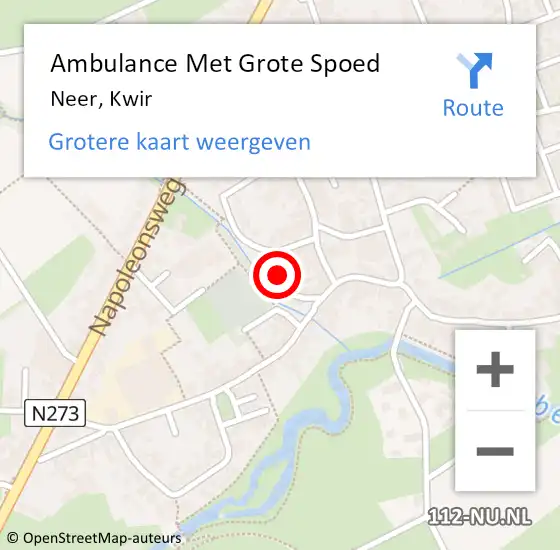 Locatie op kaart van de 112 melding: Ambulance Met Grote Spoed Naar Neer, Kwir op 16 oktober 2017 23:18