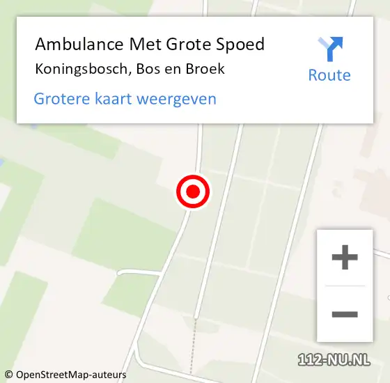 Locatie op kaart van de 112 melding: Ambulance Met Grote Spoed Naar Koningsbosch, Bos En Broek op 17 oktober 2017 00:42