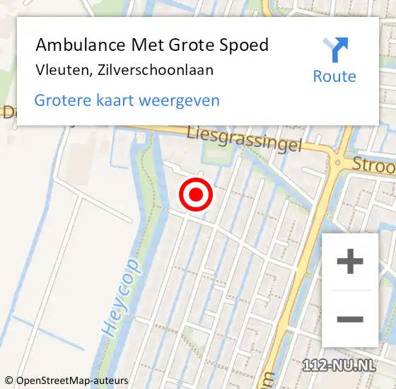 Locatie op kaart van de 112 melding: Ambulance Met Grote Spoed Naar Vleuten, Zilverschoonlaan op 17 oktober 2017 03:07