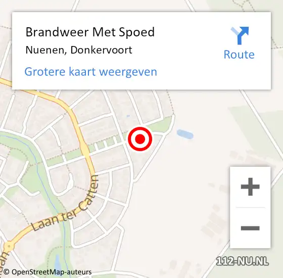 Locatie op kaart van de 112 melding: Brandweer Met Spoed Naar Nuenen, Donkervoort op 17 oktober 2017 03:56