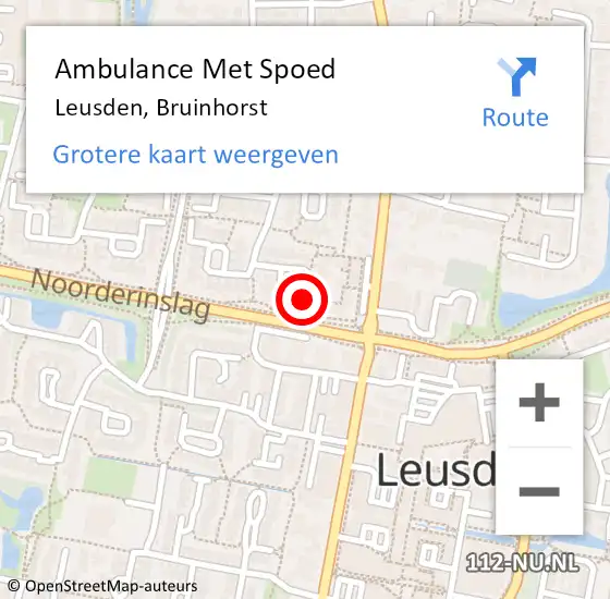 Locatie op kaart van de 112 melding: Ambulance Met Spoed Naar Leusden, Bruinhorst op 17 oktober 2017 04:24