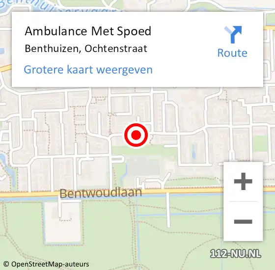 Locatie op kaart van de 112 melding: Ambulance Met Spoed Naar Benthuizen, Ochtenstraat op 17 oktober 2017 05:05