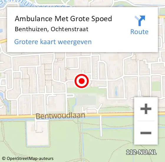 Locatie op kaart van de 112 melding: Ambulance Met Grote Spoed Naar Benthuizen, Ochtenstraat op 17 oktober 2017 05:06