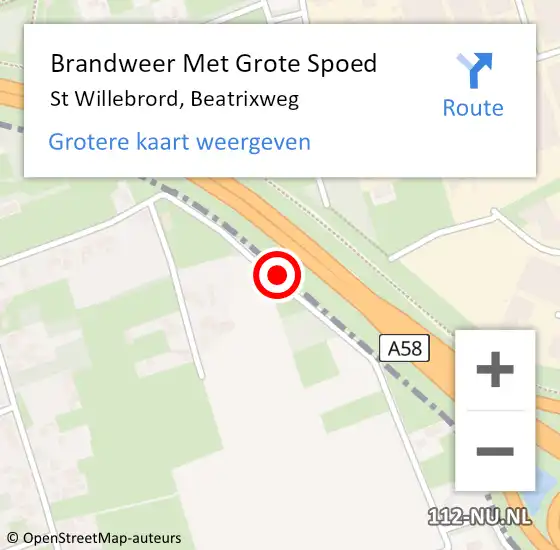 Locatie op kaart van de 112 melding: Brandweer Met Grote Spoed Naar St Willebrord, Beatrixweg op 17 oktober 2017 06:12