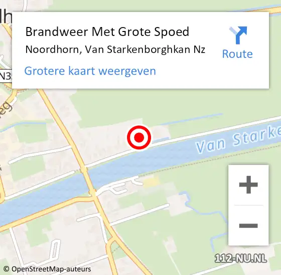 Locatie op kaart van de 112 melding: Brandweer Met Grote Spoed Naar Noordhorn, Van Starkenborghkan Nz op 17 oktober 2017 06:51