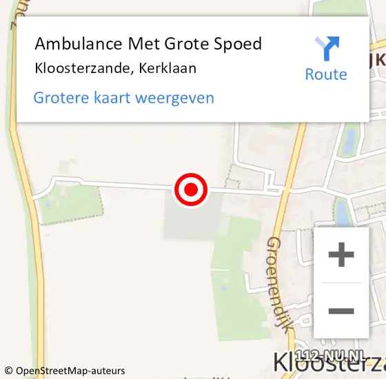 Locatie op kaart van de 112 melding: Ambulance Met Grote Spoed Naar Kloosterzande, Kerklaan op 17 oktober 2017 11:04