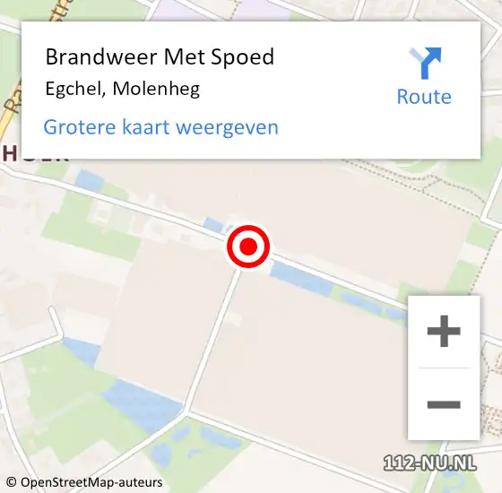 Locatie op kaart van de 112 melding: Brandweer Met Spoed Naar Egchel, Molenheg op 17 oktober 2017 11:32