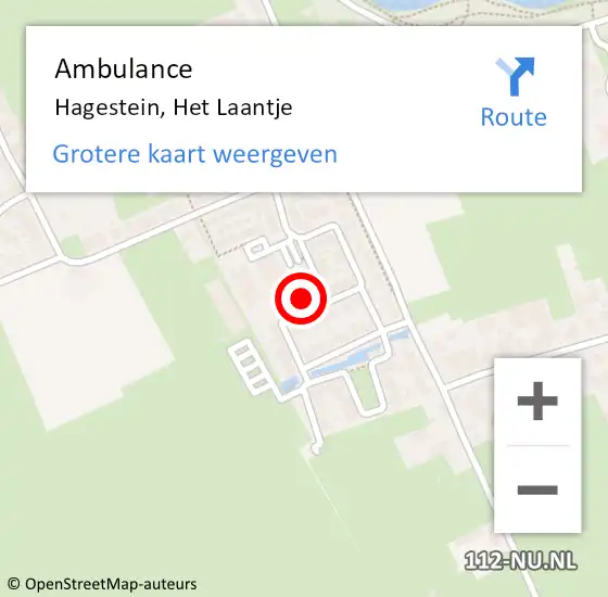 Locatie op kaart van de 112 melding: Ambulance Hagestein, Het Laantje op 17 oktober 2017 12:28