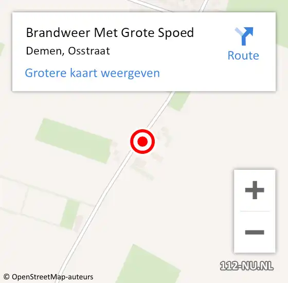 Locatie op kaart van de 112 melding: Brandweer Met Grote Spoed Naar Demen, Osstraat op 17 oktober 2017 12:29