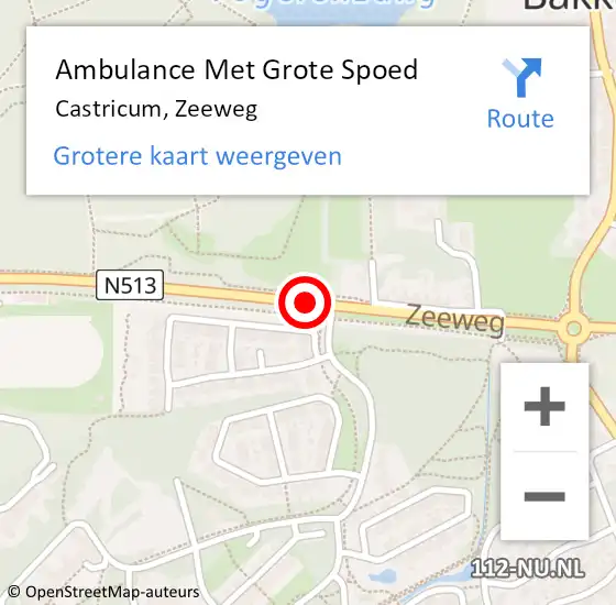 Locatie op kaart van de 112 melding: Ambulance Met Grote Spoed Naar Castricum, Zeeweg op 17 oktober 2017 12:54