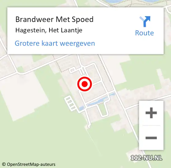 Locatie op kaart van de 112 melding: Brandweer Met Spoed Naar Hagestein, Het Laantje op 17 oktober 2017 12:59