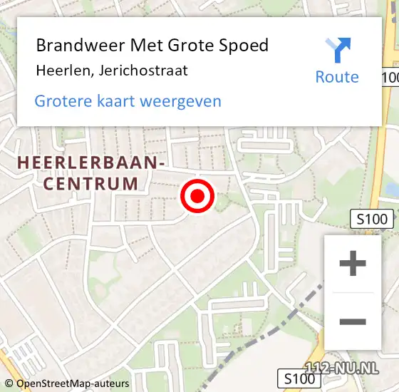 Locatie op kaart van de 112 melding: Brandweer Met Grote Spoed Naar Heerlen, Jerichostraat op 17 oktober 2017 13:32