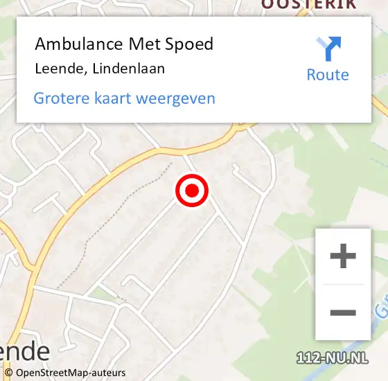 Locatie op kaart van de 112 melding: Ambulance Met Spoed Naar Leende, Lindenlaan op 17 oktober 2017 13:56