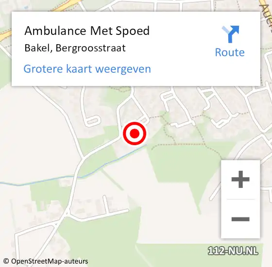 Locatie op kaart van de 112 melding: Ambulance Met Spoed Naar Bakel, Bergroosstraat op 17 oktober 2017 14:43