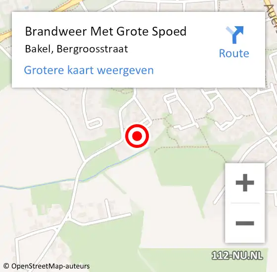 Locatie op kaart van de 112 melding: Brandweer Met Grote Spoed Naar Bakel, Bergroosstraat op 17 oktober 2017 14:44