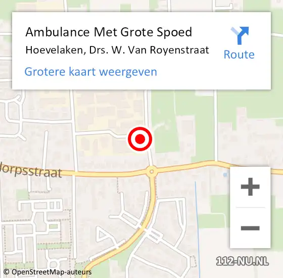 Locatie op kaart van de 112 melding: Ambulance Met Grote Spoed Naar Hoevelaken, Drs. W. Van Royenstraat op 17 oktober 2017 14:46