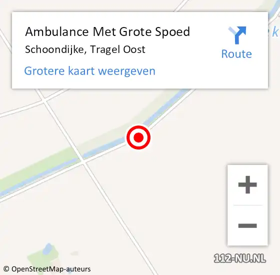 Locatie op kaart van de 112 melding: Ambulance Met Grote Spoed Naar Schoondijke, Tragel Oost op 17 oktober 2017 14:57