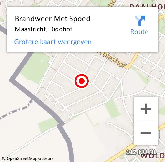 Locatie op kaart van de 112 melding: Brandweer Met Spoed Naar Maastricht, Didohof op 17 oktober 2017 15:39