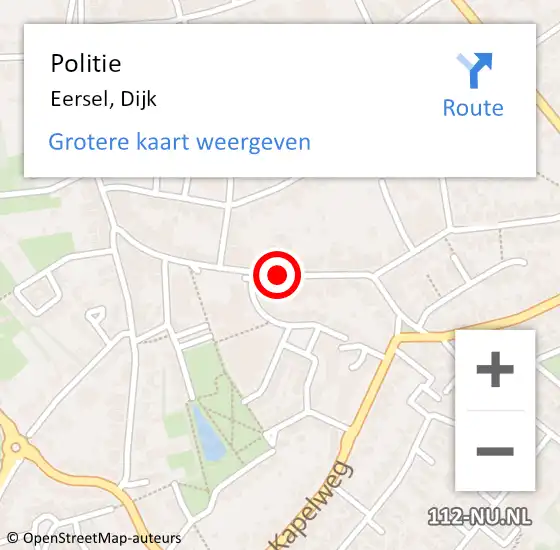 Locatie op kaart van de 112 melding: Politie Eersel, Dijk op 17 oktober 2017 16:13