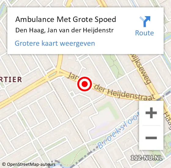 Locatie op kaart van de 112 melding: Ambulance Met Grote Spoed Naar Den Haag, Jan van der Heijdenstr op 17 oktober 2017 16:16