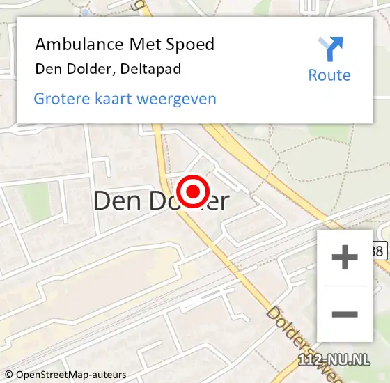 Locatie op kaart van de 112 melding: Ambulance Met Spoed Naar Den Dolder, Deltapad op 17 oktober 2017 16:21