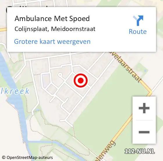 Locatie op kaart van de 112 melding: Ambulance Met Spoed Naar Colijnsplaat, Meidoornstraat op 17 oktober 2017 16:29