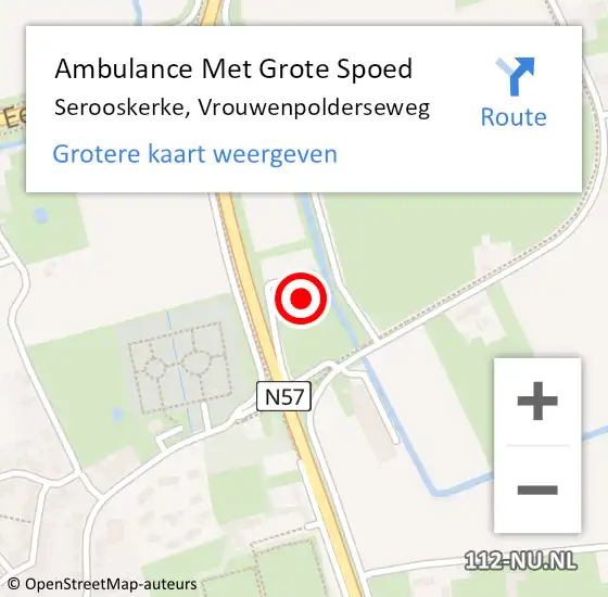 Locatie op kaart van de 112 melding: Ambulance Met Grote Spoed Naar Serooskerke, Vrouwenpolderseweg op 17 oktober 2017 17:29