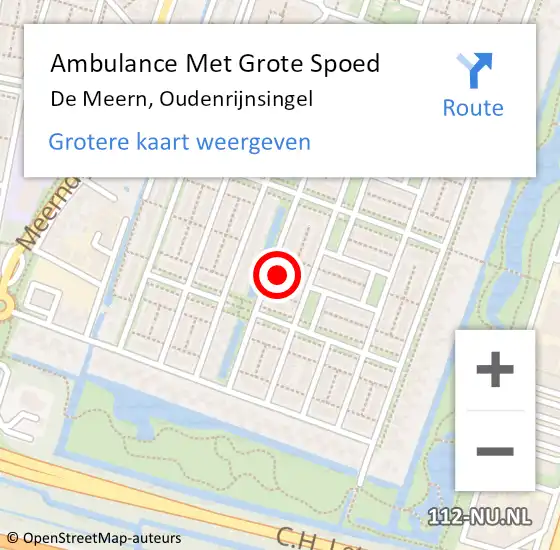 Locatie op kaart van de 112 melding: Ambulance Met Grote Spoed Naar De Meern, Oudenrijnsingel op 17 oktober 2017 18:18