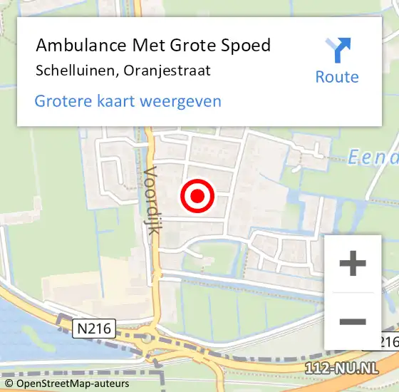 Locatie op kaart van de 112 melding: Ambulance Met Grote Spoed Naar Schelluinen, Oranjestraat op 17 oktober 2017 19:17