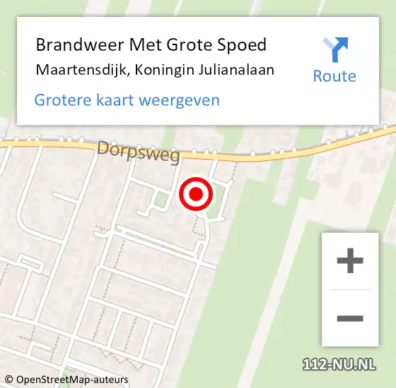 Locatie op kaart van de 112 melding: Brandweer Met Grote Spoed Naar Maartensdijk, Koningin Julianalaan op 17 oktober 2017 19:37