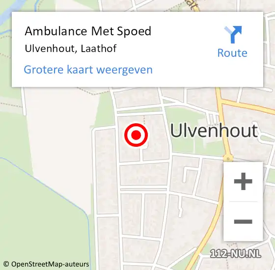 Locatie op kaart van de 112 melding: Ambulance Met Spoed Naar Ulvenhout, Laathof op 17 oktober 2017 20:17