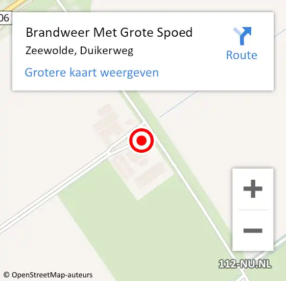 Locatie op kaart van de 112 melding: Brandweer Met Grote Spoed Naar Zeewolde, Duikerweg op 17 oktober 2017 20:17