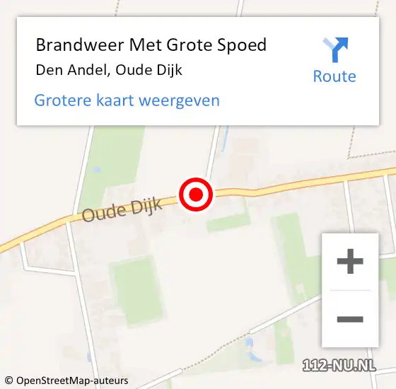 Locatie op kaart van de 112 melding: Brandweer Met Grote Spoed Naar Den Andel, Oude Dijk op 17 oktober 2017 20:28