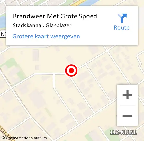 Locatie op kaart van de 112 melding: Brandweer Met Grote Spoed Naar Stadskanaal, Glasblazer op 18 oktober 2017 00:04