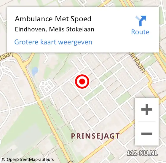 Locatie op kaart van de 112 melding: Ambulance Met Spoed Naar Eindhoven, Melis Stokelaan op 18 oktober 2017 00:23