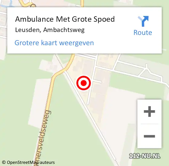 Locatie op kaart van de 112 melding: Ambulance Met Grote Spoed Naar Leusden, Ambachtsweg op 18 oktober 2017 00:43